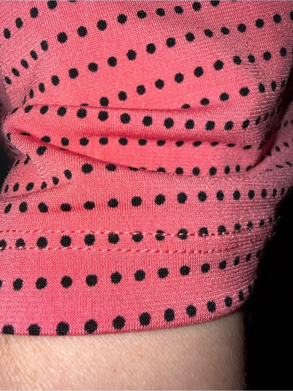 Liz Claiborne Rose-Pink Short Sleeve Dot-Stripe Top - Picture 6 of 6
